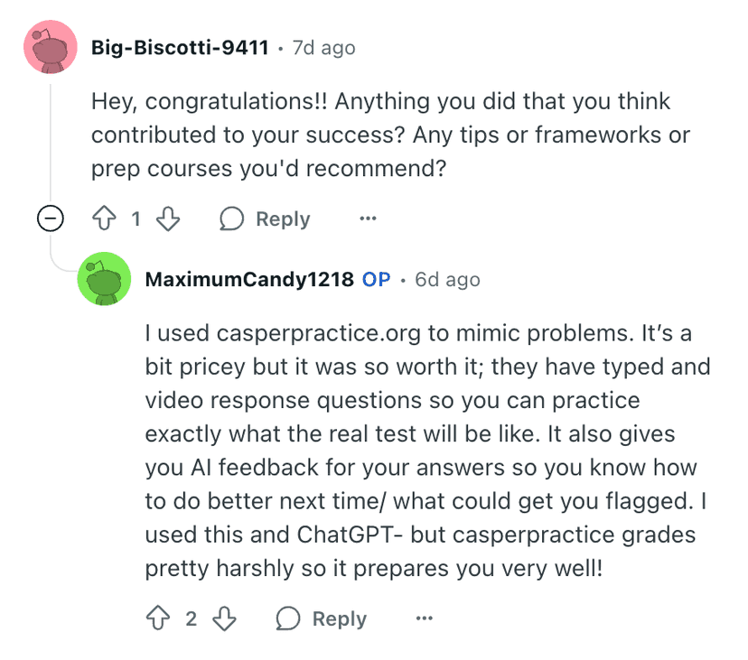 MaximumCandy1218 review on Reddit · r/CASPerTest